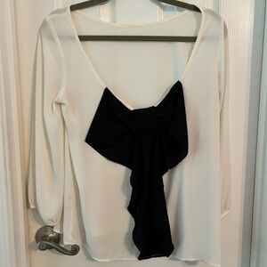Lovely Day White with Black Bow on Back size Small